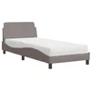 Image de vidaXL Lit avec matelas Dover taupe 90x200 cm tissu