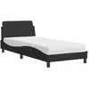 Image de vidaXL Lit avec matelas Dover noir 90x200 cm velours