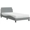 Image de vidaXL Lit avec matelas Dover gris clair 100x200 cm tissu