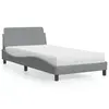 Image de vidaXL Lit avec matelas Dover gris clair 100x200 cm tissu
