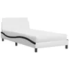 Image de vidaXL Lit avec matelas Dover blanc et noir 100x200 cm similicuir
