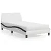 Image de vidaXL Lit avec matelas Dover blanc et noir 100x200 cm similicuir