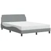 Image de vidaXL Lit avec matelas Dover gris clair 120x200 cm tissu