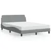 Image de vidaXL Lit avec matelas Dover gris clair 120x200 cm tissu
