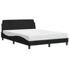 Image de vidaXL Lit avec matelas Dover noir 120x200 cm tissu