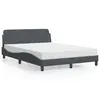Image de vidaXL Lit avec matelas Dover gris foncé 120x200 cm velours