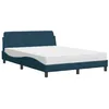 Image de vidaXL Lit avec matelas Dover bleu 120x200 cm velours