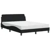 Image de vidaXL Lit avec matelas Dover noir 140x190 cm tissu