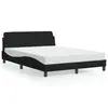 Image de vidaXL Lit avec matelas Dover noir 140x190 cm tissu