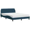 Image de vidaXL Lit avec matelas Dover bleu 140x190 cm velours