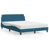 Image de vidaXL Lit avec matelas Dover bleu 140x190 cm velours