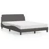Image de vidaXL Lit avec matelas Dover gris 140x190 cm similicuir