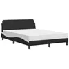 Image de vidaXL Lit avec matelas Dover noir et blanc 140x190 cm similicuir