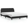 Image de vidaXL Lit avec matelas Dover noir et blanc 140x190 cm similicuir