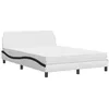 Image de vidaXL Lit avec matelas Dover blanc et noir 140x190 cm similicuir