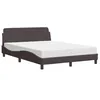 Image de vidaXL Lit avec matelas Dover marron foncé 140x200 cm tissu