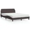 Image de vidaXL Lit avec matelas Dover marron foncé 140x200 cm tissu