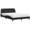 Image de vidaXL Lit avec matelas Dover noir 140x200 cm similicuir