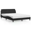Image de vidaXL Lit avec matelas Dover noir 140x200 cm similicuir