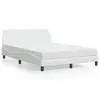 Image de vidaXL Lit avec matelas Dover blanc 140x200 cm similicuir