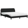 Image de vidaXL Lit avec matelas Dover noir 160x200 cm tissu