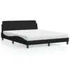 Image de vidaXL Lit avec matelas Dover noir 160x200 cm tissu