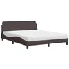 Image de vidaXL Lit avec matelas Dover marron foncé 160x200 cm tissu
