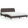 Image de vidaXL Lit avec matelas Dover marron foncé 160x200 cm tissu