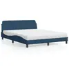 Image de vidaXL Lit avec matelas Dover bleu 160x200 cm tissu