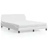 Image de vidaXL Lit avec matelas Dover blanc 160x200 cm similicuir