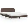 Image de vidaXL Lit avec matelas Dover marron 160x200 cm similicuir