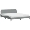 Image de vidaXL Lit avec matelas Dover gris clair 180x200 cm tissu