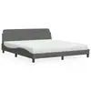 Image de vidaXL Lit avec matelas Dover gris foncé 180x200 cm tissu