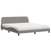 Image de vidaXL Lit avec matelas Dover taupe 180x200 cm tissu