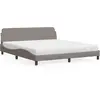 Image de vidaXL Lit avec matelas Dover taupe 180x200 cm tissu