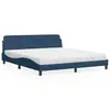 Image de vidaXL Lit avec matelas Dover bleu 180x200 cm tissu