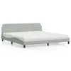 Image de vidaXL Lit avec matelas Dover gris clair 200x200 cm velours