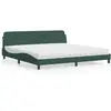 Image de vidaXL Lit avec matelas Dover vert foncé 200x200 cm velours