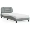 Image de vidaXL Lit avec matelas Hvar gris clair 90x190 cm tissu