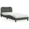 Image de vidaXL Lit avec matelas Hvar gris foncé 90x190 cm tissu