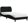 Image de vidaXL Lit avec matelas Hvar noir 90x190 cm tissu