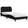 Image de vidaXL Lit avec matelas Hvar noir 90x190 cm tissu