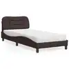 Image de vidaXL Lit avec matelas Hvar marron foncé 90x190 cm tissu