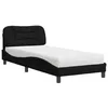 Image de vidaXL Lit avec matelas Hvar noir 90x200 cm tissu