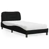 Image de vidaXL Lit avec matelas Hvar noir 90x200 cm tissu