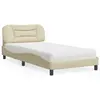 Image de vidaXL Lit avec matelas Hvar crème 100x200 cm tissu
