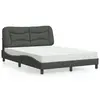 Image de vidaXL Lit avec matelas Hvar gris foncé 140x190 cm tissu