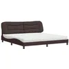 Image de vidaXL Lit avec matelas Hvar marron foncé 200x200 cm tissu