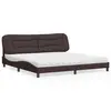 Image de vidaXL Lit avec matelas Hvar marron foncé 200x200 cm tissu