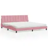 Image de vidaXL Lit avec matelas Hanko rose 200x200 cm velours